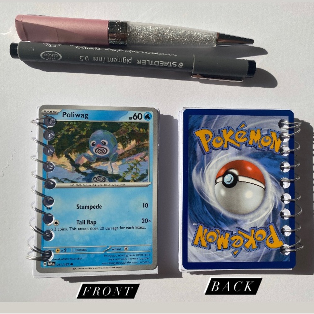 CUSTOM✨ Pokémon TCG, Mini 50pg. Notebook/Sketch Book *Poliwag 041/167* handmade!